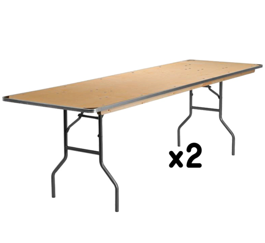 2 8 Foot Rectangular Tables