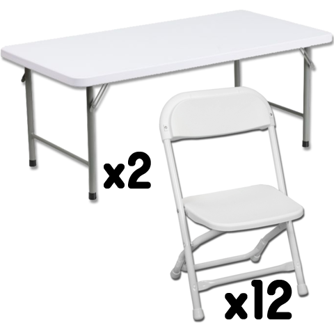 2 Kids Tables + 12 Kids Chairs