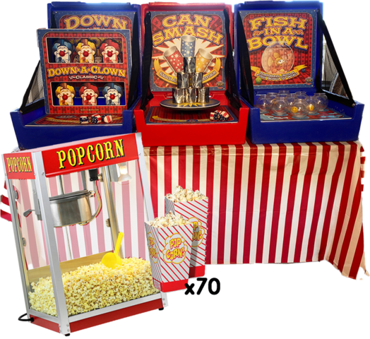 3-Game Home Carnival + Popcorn Machine