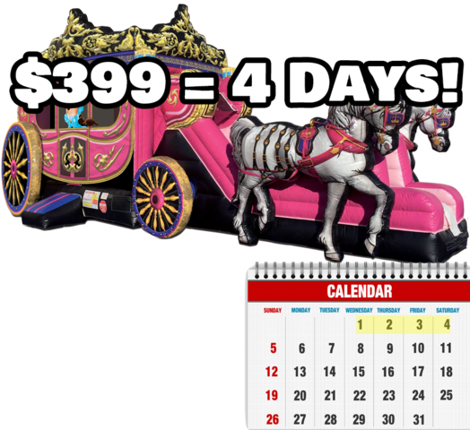 Princess Carriage Fairytale Combo - 4 Day Rental