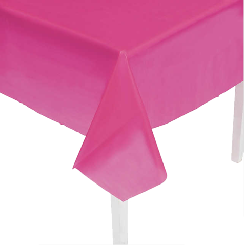 Hot Pink Plastic Table Cover (purchase)