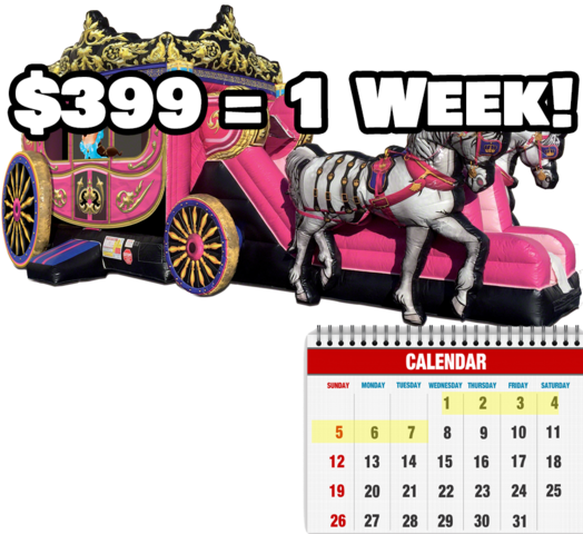 Princess Carriage Fairytale Combo - Weekly Rental