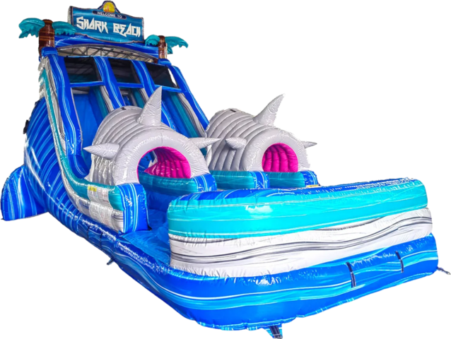 Shark Beach Double Lane Water Slide - 4 Day Rental