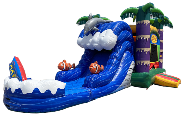 Tropical Wave Combo Water Slide - 4 Day Rental