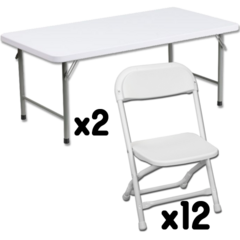 2 Kids Tables + 12 Kids Chairs