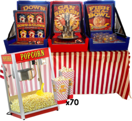 3-Game Home Carnival + Popcorn Machine