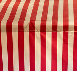 Red & White Striped Carnival Plastic Table Cover (purchase)