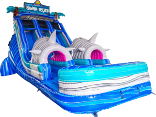 Shark Beach Double Lane Water Slide - 4 Day Rental
