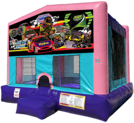 Stock Car Racing Bouncer - Sparkly Pink Edition