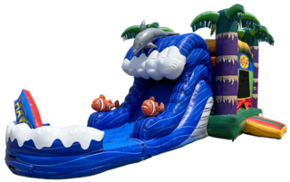 Tropical Wave Combo Water Slide - 4 Day Rental