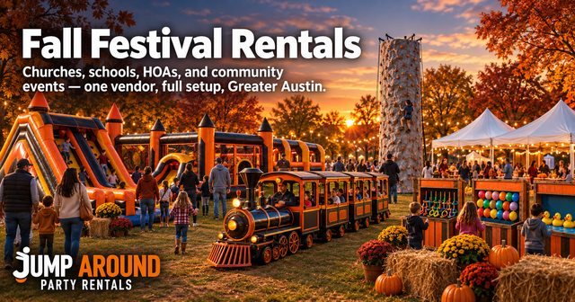 Fall festival rentals for churches, schools, HOAs, and communities in Greater Austin TX - Jump Around Party Rentals