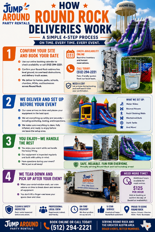 How Round Rock party rental deliveries work - Jump Around Party Rentals
