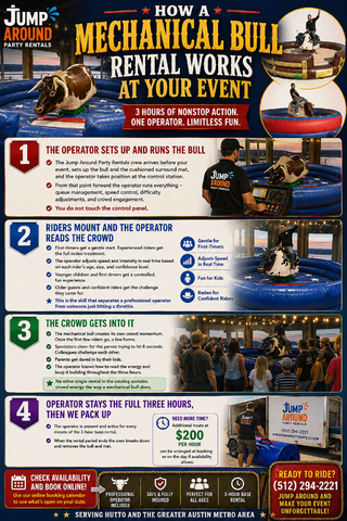 How a mechanical bull rental works at your event - Jump Around Party Rentals