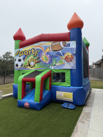 Sports Zone bounce house rental for backyard parties and school events in Greater Austin - Jump Around Party Rentals