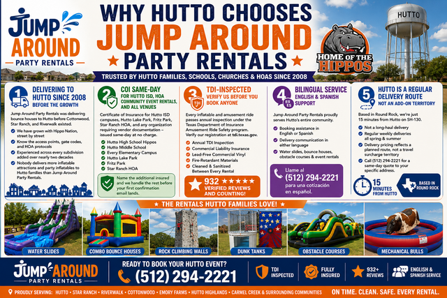Why Hutto chooses Jump Around Party Rentals - Jump Around Party Rentals