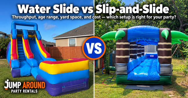 Water slide vs slip and slide - which is right for your party - Jump Around Party Rentals