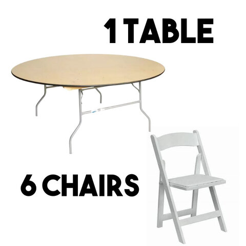 1-48in Round Table 6 Formal Chairs