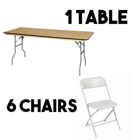 1 Rectangle Table & 6 Chairs