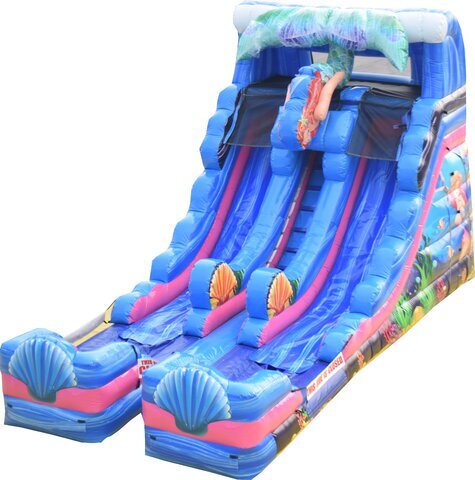 16ft Mermaid Double Lane Water Slide