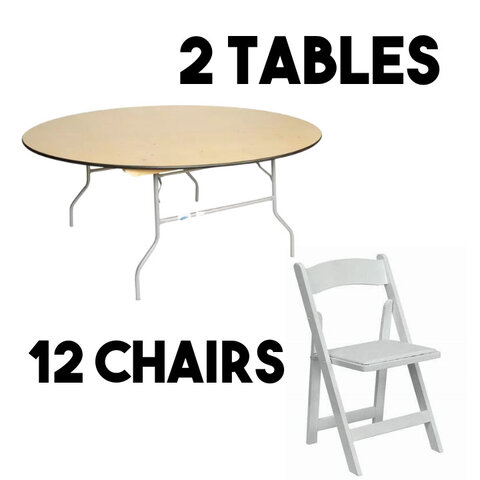 2-48in Round Tables 12 Formal Chair