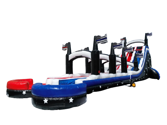 24' American Double Lane Slide with Slip and Slide