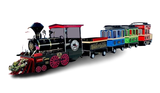 Electric Trackless Train w/4 cars