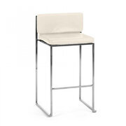  Bar Stool - White Cushion - Gold Frame