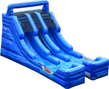 16ft Blue Marble Double Lane Water Slide