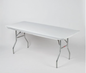 White Kwik Plastic Cover for 6' Rectangle Tables