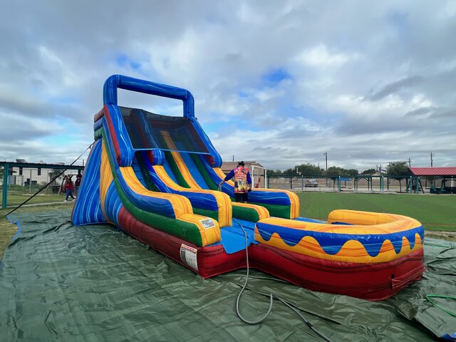 20FT Multicolor double lane waterslide