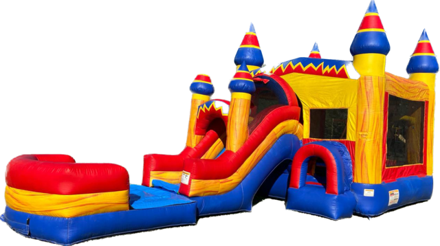 Super hero bounce house with water slide