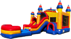 Super hero bounce house with water slide