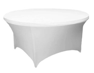 White Round Spandex Fitted Covers