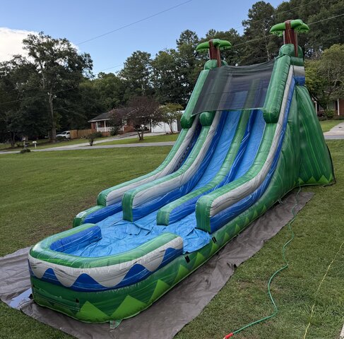 20ft Dual Lane Water Slide w/Pool
