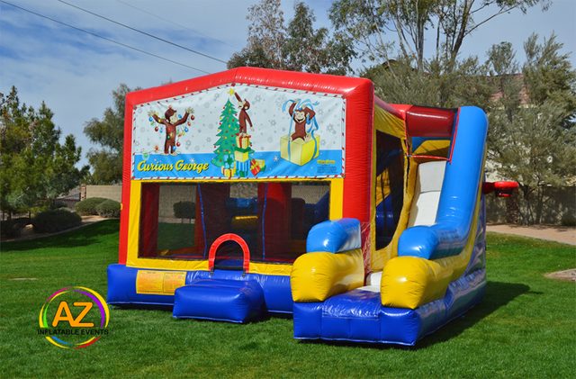 Curious George Merry Christmas 7n1 Slide Bounce House Combo