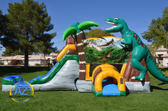 Jurassic Dinosaur Water Slide Bounce House Combo