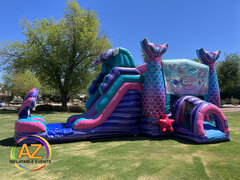Mermaid Double Water Slide Bounce House Combo 