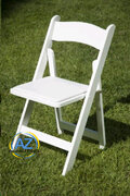 White Resin Folding Chairs w/ padded seats