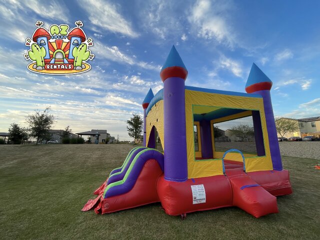 3-in-1 bounce house combo with dual slide