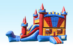   <b><p style='color: red'>(New!) XL Wild 3-in-1 Castle Combo with Waterslide (Wet) + basketball hoop</p><b> 