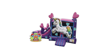  <b> <p style='color: purple'>(New!) XL Unicorn 3-in-1 Combo with slide (Dry) + Basketball hoop<p><b>