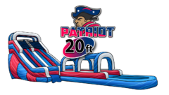 20 Ft tall Patriot with slip n slide - Single lane