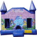 Girl Disney bounce house castle rental