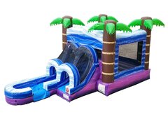 Purple Tropical Combo Water Slide