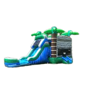 3D Tropical Bounce House/Slide Combo