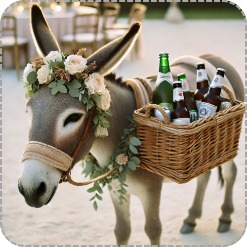 Beer Burro serving drinks at a wedding