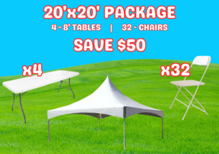 20x20 Tent/ Tables/ Chair Package