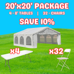 20x20 Tent/ Tables/ Chair Package