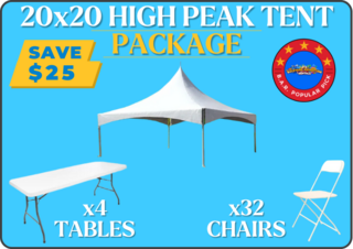 20x20 Tent + Tables + Chairs Package