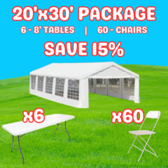 20x30 Tent/ Tables/ Chair Package